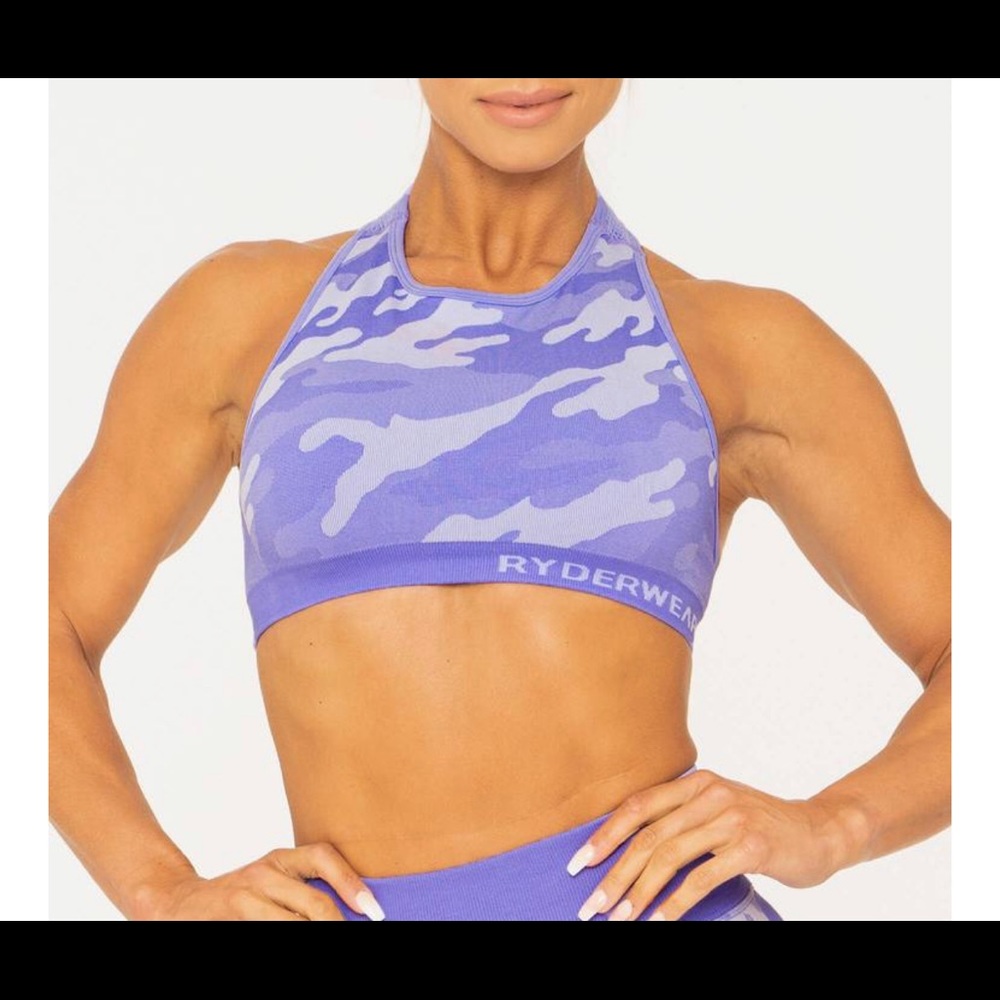 NWT Ryderwear Sports Bra Purple Camo